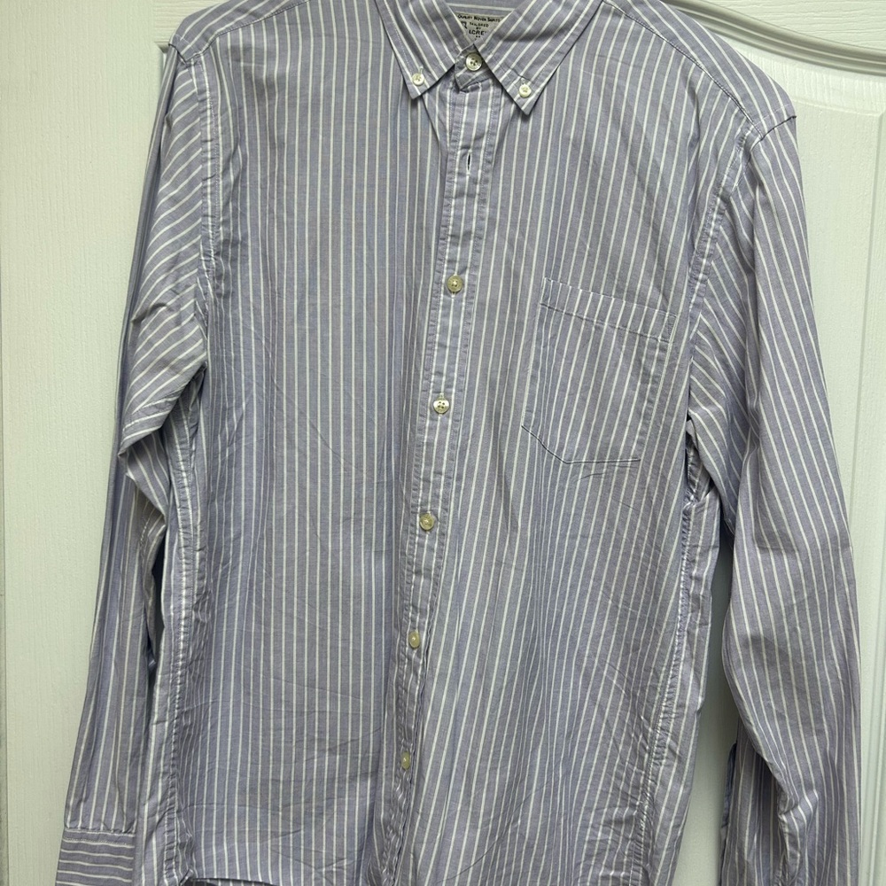 J Crew Purple Stripe Button Down Slim Fit size M